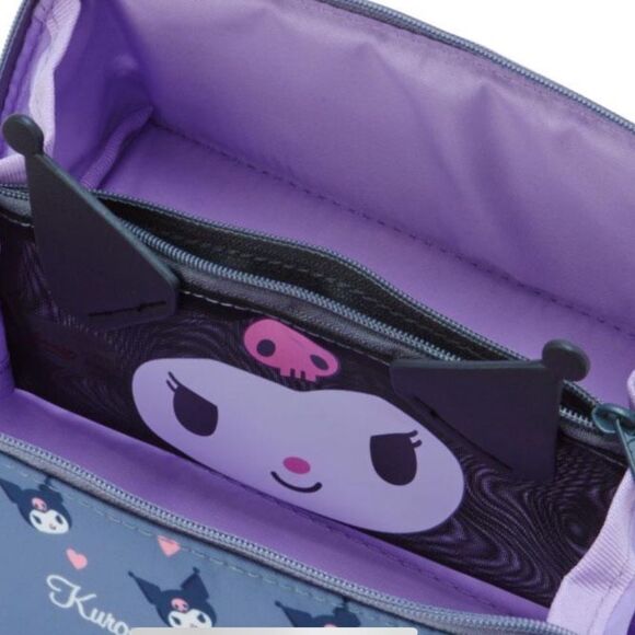 Sanrio Kuromi Charcoal Pencil Case Makeup Case Cute Make Up Bag - Picture 2 of 4